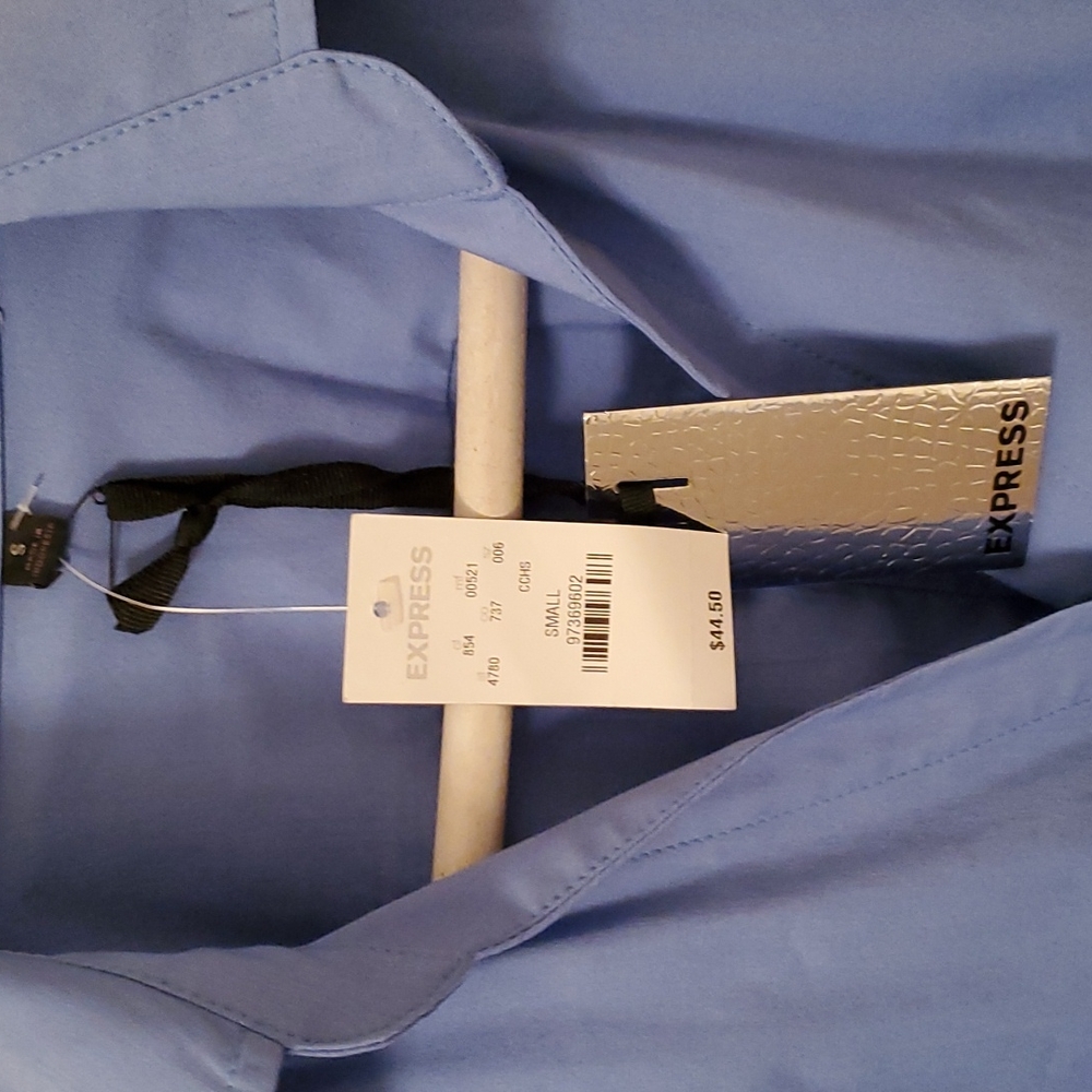 Express size small blue button down shirt